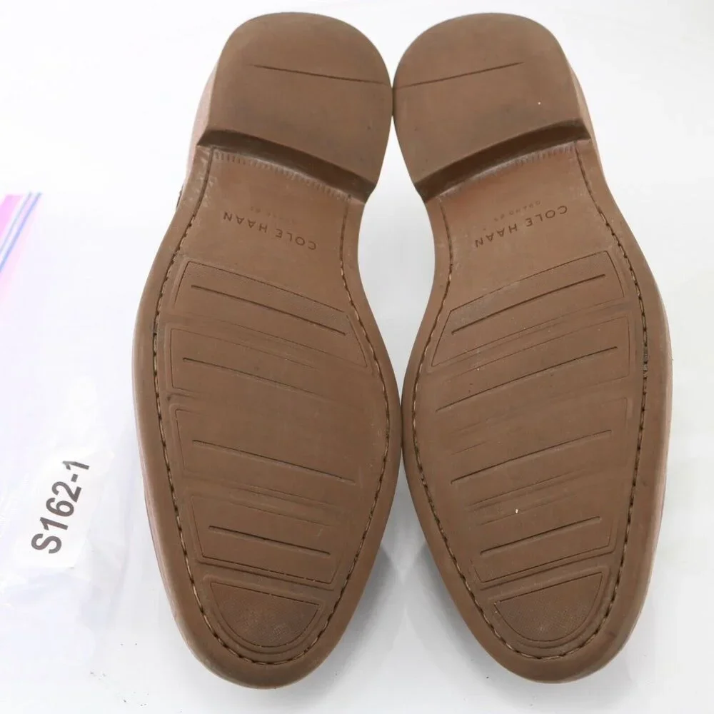 Cole Haan Mens Kennedy Grand Oxford Size 8.5 M Cognac Tan Leather Medallion Shoe